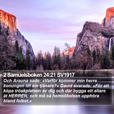 2 Samuelsboken 24:21 SV1917 Bible Verse Image