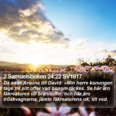 2 Samuelsboken 24:22 SV1917 Bible Verse Image