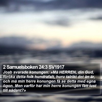 2 Samuelsboken 24:3 SV1917 Bible Verse Image