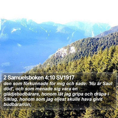 2 Samuelsboken 4:10 SV1917 Bible Verse Image
