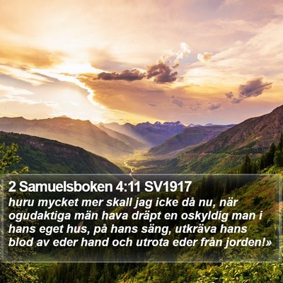 2 Samuelsboken 4:11 SV1917 Bible Verse Image