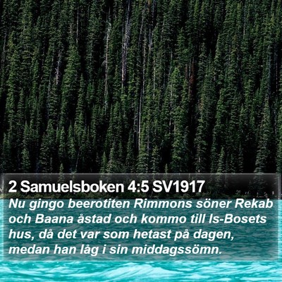 2 Samuelsboken 4:5 SV1917 Bible Verse Image