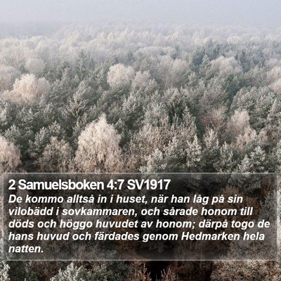 2 Samuelsboken 4:7 SV1917 Bible Verse Image