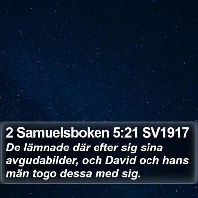 2 Samuelsboken 5:21 SV1917 Bible Verse Image
