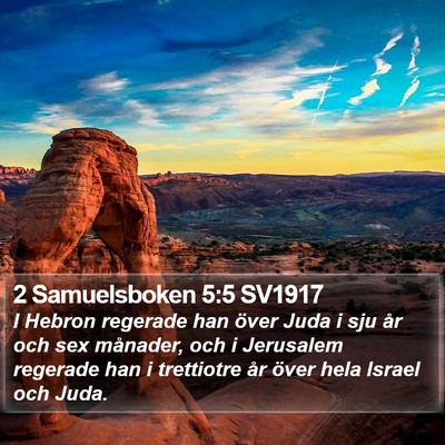 2 Samuelsboken 5:5 SV1917 Bible Verse Image