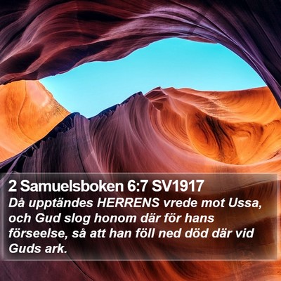 2 Samuelsboken 6:7 SV1917 Bible Verse Image