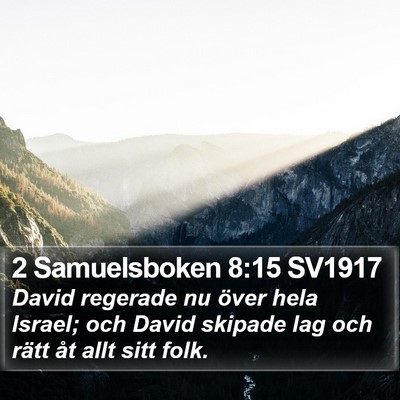 2 Samuelsboken 8:15 SV1917 Bible Verse Image