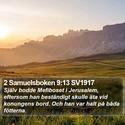 2 Samuelsboken 9:13 SV1917 Bible Verse Image