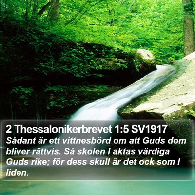 2 Thessalonikerbrevet 1:5 SV1917 Bible Verse Image