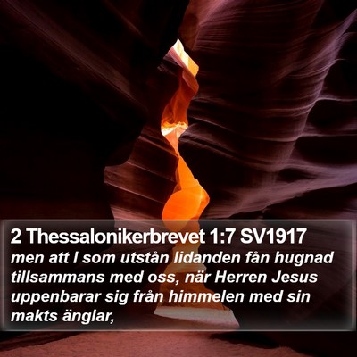 2 Thessalonikerbrevet 1:7 SV1917 Bible Verse Image