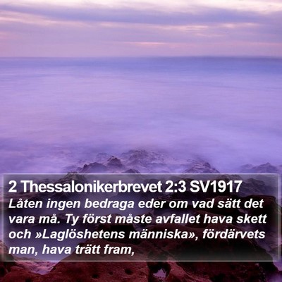 2 Thessalonikerbrevet 2:3 SV1917 Bible Verse Image