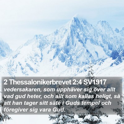 2 Thessalonikerbrevet 2:4 SV1917 Bible Verse Image