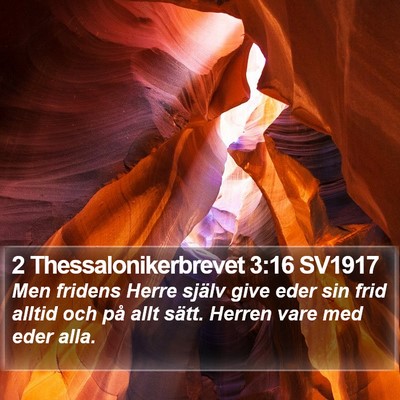 2 Thessalonikerbrevet 3:16 SV1917 Bible Verse Image