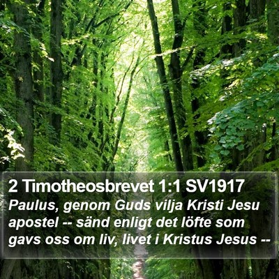 2 Timotheosbrevet 1:1 SV1917 Bible Verse Image