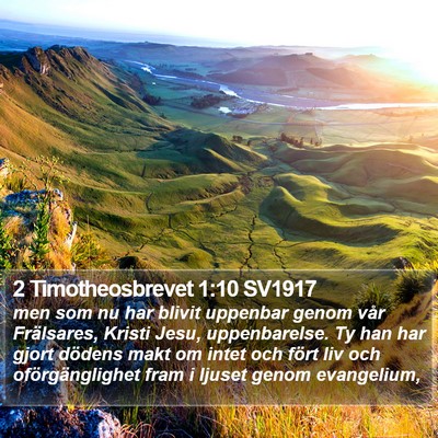 2 Timotheosbrevet 1:10 SV1917 Bible Verse Image
