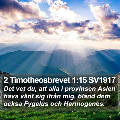 2 Timotheosbrevet 1:15 SV1917 Bible Verse Image