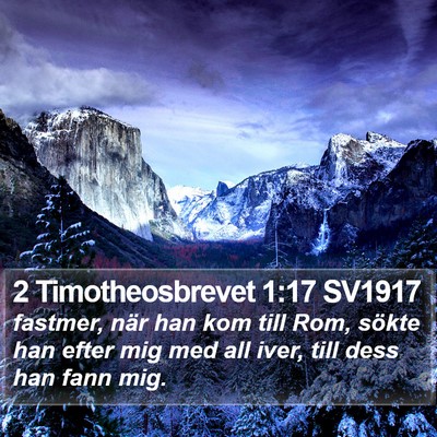 2 Timotheosbrevet 1:17 SV1917 Bible Verse Image