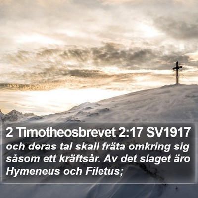 2 Timotheosbrevet 2:17 SV1917 Bible Verse Image