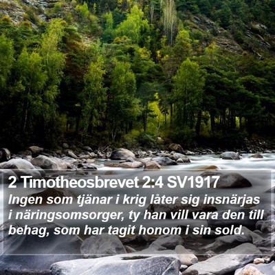 2 Timotheosbrevet 2:4 SV1917 Bible Verse Image