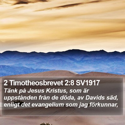 2 Timotheosbrevet 2:8 SV1917 Bible Verse Image