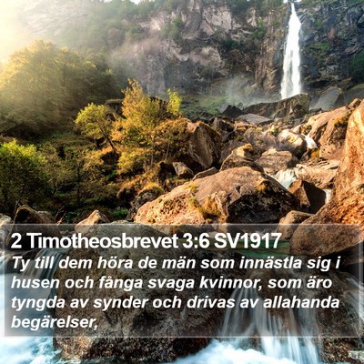 2 Timotheosbrevet 3:6 SV1917 Bible Verse Image