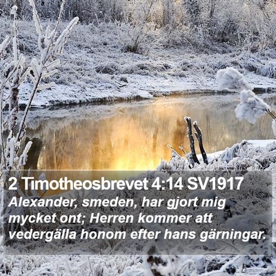 2 Timotheosbrevet 4:14 SV1917 Bible Verse Image