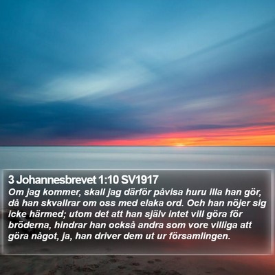 3 Johannesbrevet 1:10 SV1917 Bible Verse Image