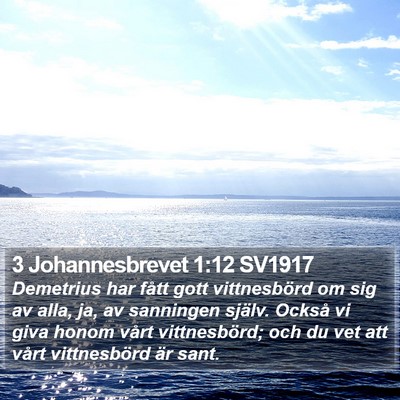 3 Johannesbrevet 1:12 SV1917 Bible Verse Image