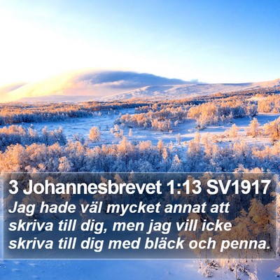 3 Johannesbrevet 1:13 SV1917 Bible Verse Image