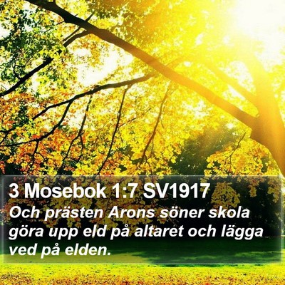 3 Mosebok 1:7 SV1917 Bible Verse Image