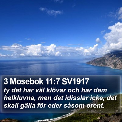 3 Mosebok 11:7 SV1917 Bible Verse Image