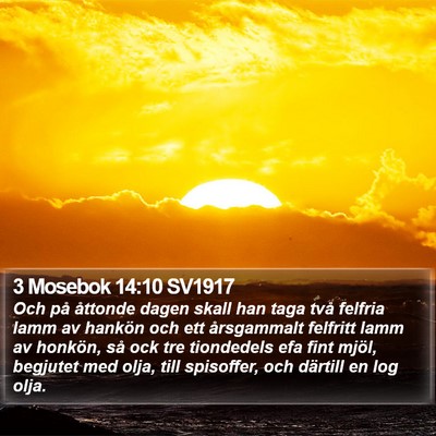 3 Mosebok 14:10 SV1917 Bible Verse Image