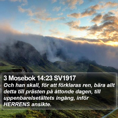 3 Mosebok 14:23 SV1917 Bible Verse Image