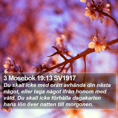 3 Mosebok 19:13 SV1917 Bible Verse Image
