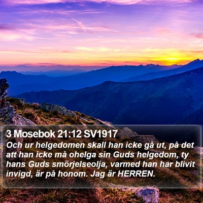 3 Mosebok 21:12 SV1917 Bible Verse Image