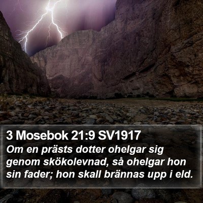 3 Mosebok 21:9 SV1917 Bible Verse Image