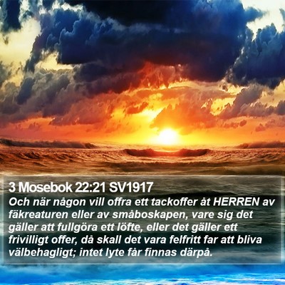 3 Mosebok 22:21 SV1917 Bible Verse Image