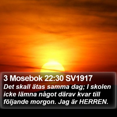 3 Mosebok 22:30 SV1917 Bible Verse Image