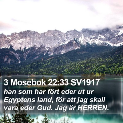 3 Mosebok 22:33 SV1917 Bible Verse Image