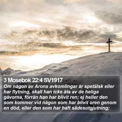 3 Mosebok 22:4 SV1917 Bible Verse Image