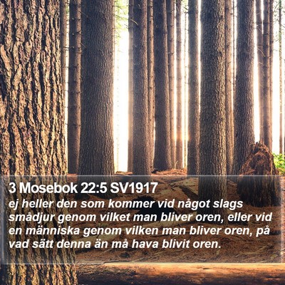 3 Mosebok 22:5 SV1917 Bible Verse Image