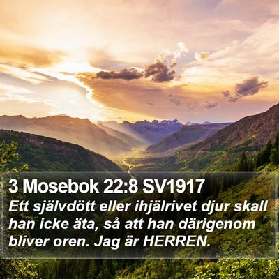 3 Mosebok 22:8 SV1917 Bible Verse Image