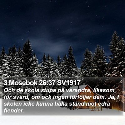 3 Mosebok 26:37 SV1917 Bible Verse Image