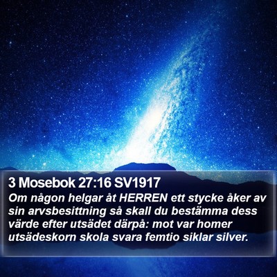 3 Mosebok 27:16 SV1917 Bible Verse Image