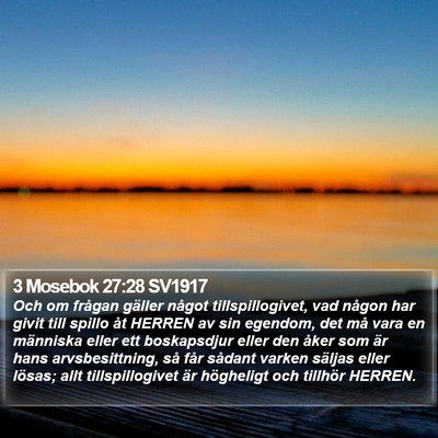 3 Mosebok 27:28 SV1917 Bible Verse Image