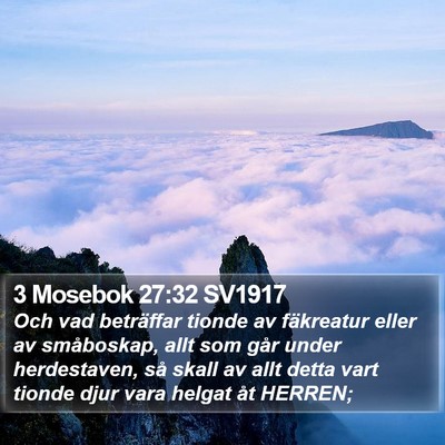 3 Mosebok 27:32 SV1917 Bible Verse Image