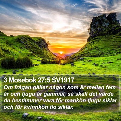 3 Mosebok 27:5 SV1917 Bible Verse Image