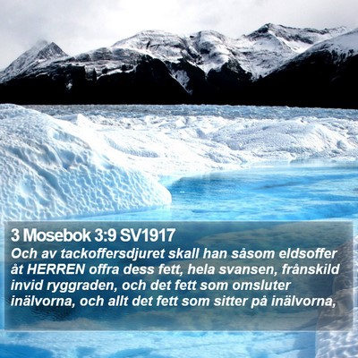 3 Mosebok 3:9 SV1917 Bible Verse Image