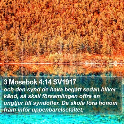 3 Mosebok 4:14 SV1917 Bible Verse Image