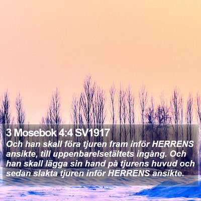 3 Mosebok 4:4 SV1917 Bible Verse Image